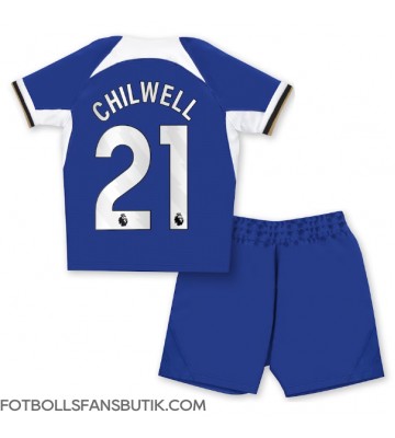 Chelsea Ben Chilwell #21 Replika Hemmatröja Barn 2023-24 Kortärmad (+ Korta byxor)